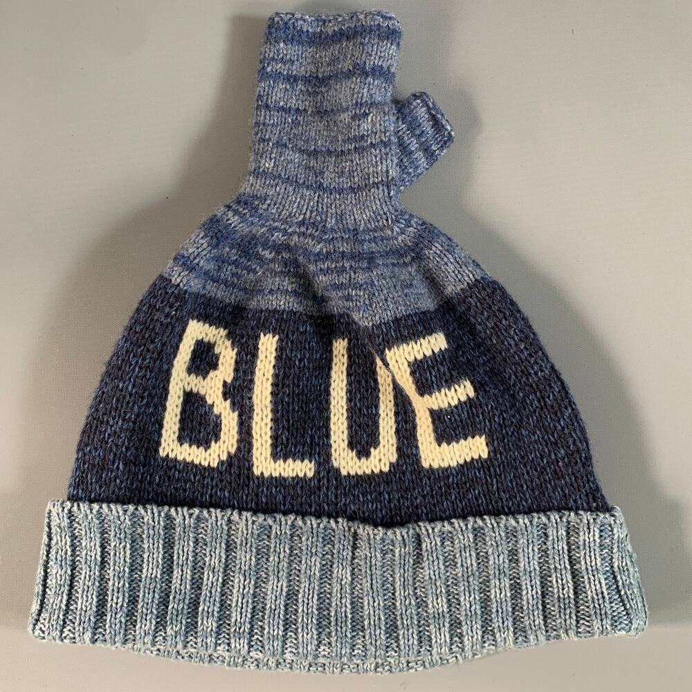 KAPITAL Size 7 1/4 Navy Blue Knit Wool Cotton Acryllic Hats